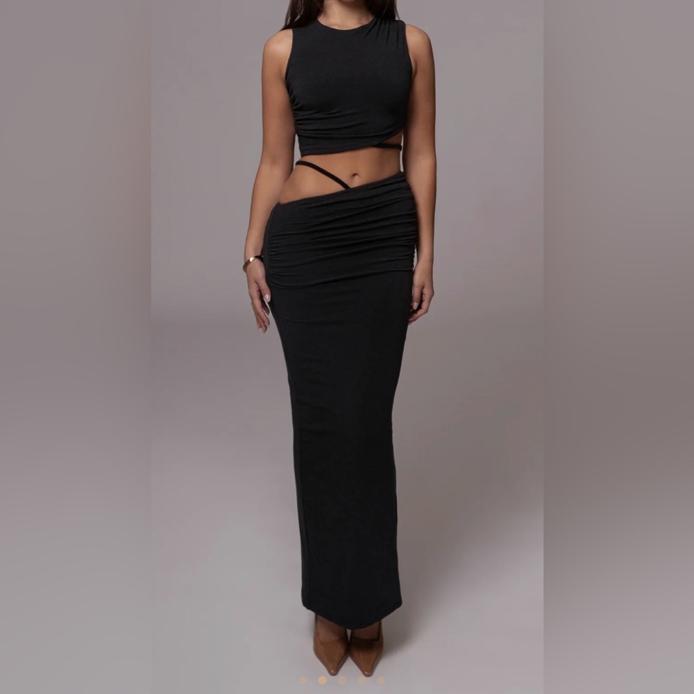 JLUXLABEL Black Saphhira Skirt Set Small